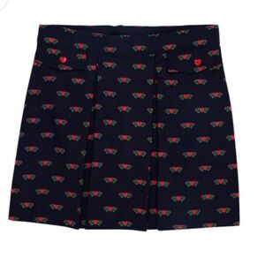 NWT TBBC The Beaufort Bonnet Company Navy Skirt with Red Floral Hearts Pattern